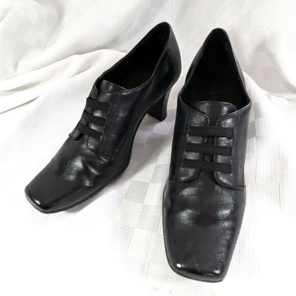 AEROSOLES! "FLEXATION" RUBBER SOLE, GENUINE BLACK LEATHER BOOTIES, HEELS! SZ 8M - Picture 10 of 10